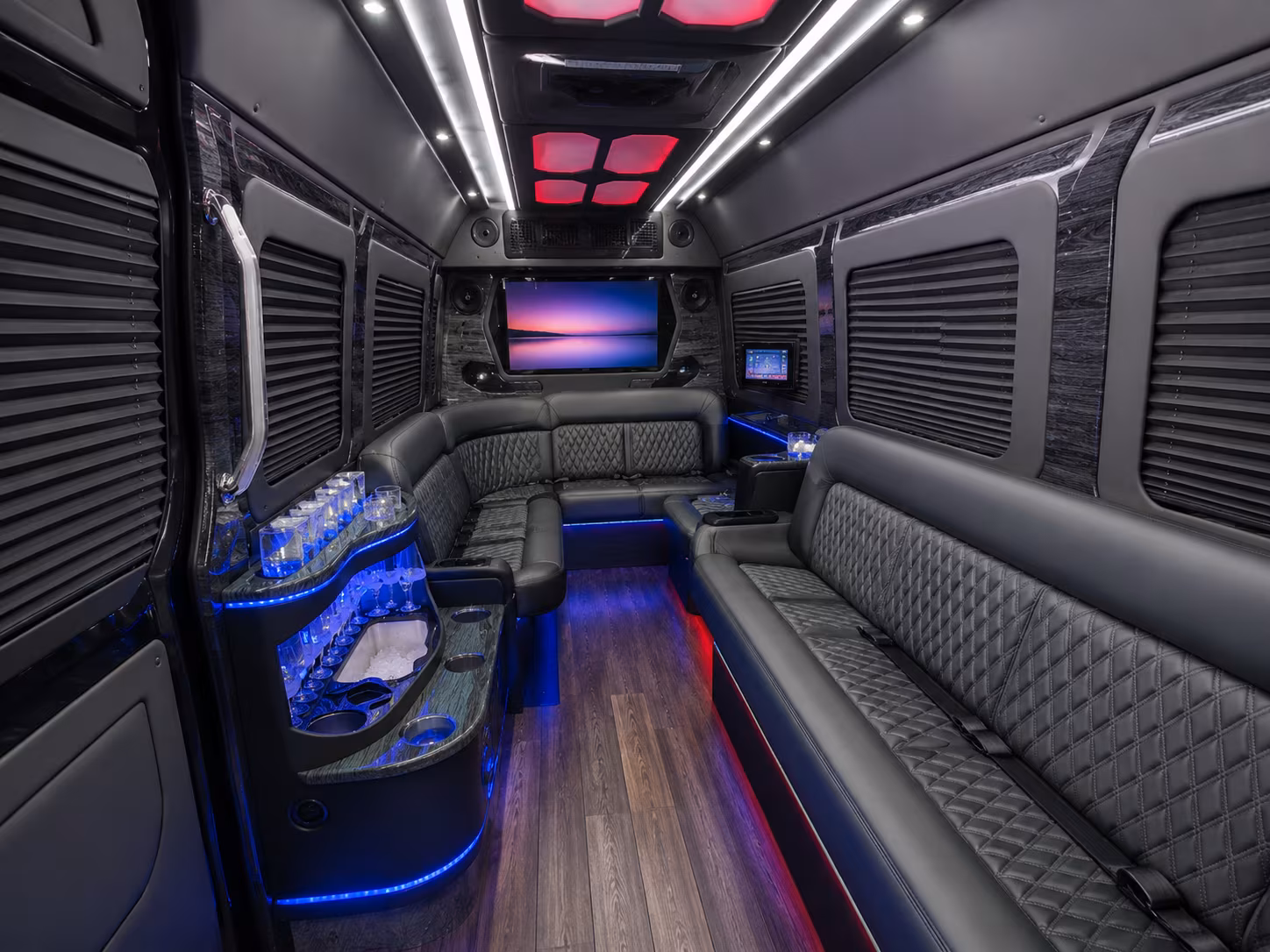 hemet 40 passenger party bus interior